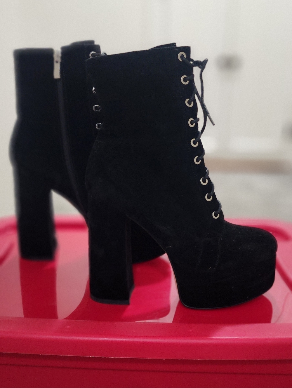 Simmi Black Lace Up Heels
